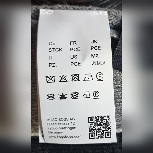 NWT Boss Tan & Grey Stripe Wool Neutral Causal Unisex Preppy Winter Scarf Wrap - Picture 11 of 11